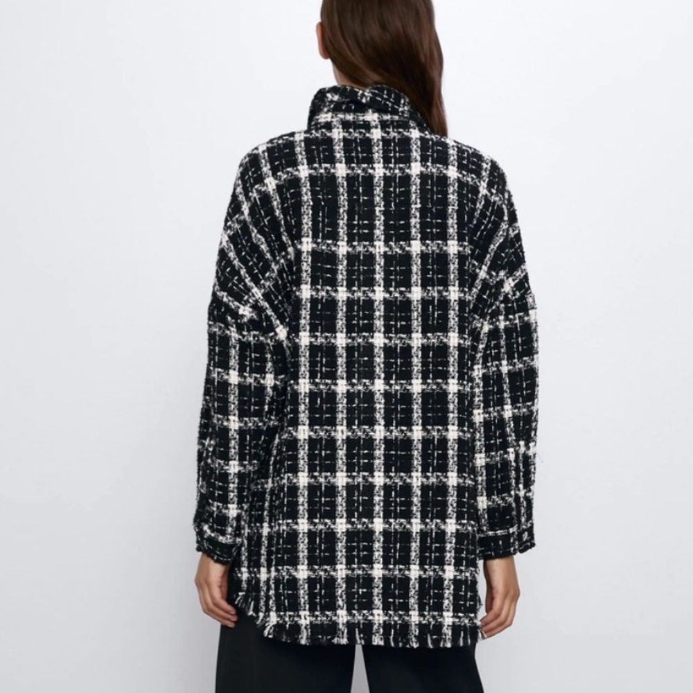 Zara oversized knit button down oversized flannel - Picture 3 of 6